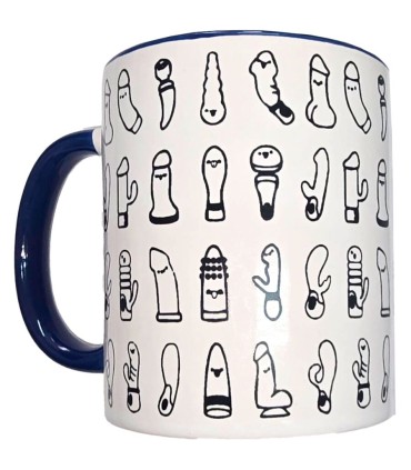 DIABLO PICANTE TAZA BLANCA VIBRADORES ASA AZUL 370 ML