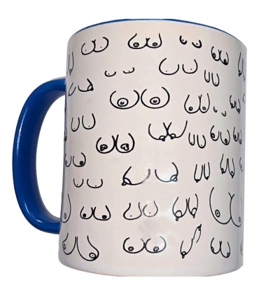 DIABLO PICANTE TAZA BLANCA TETAS ASA AZUL 370 ML