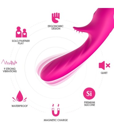 ARMONY ROMANCE VIBRATOR WITH STIMULATOR FUCHSIA