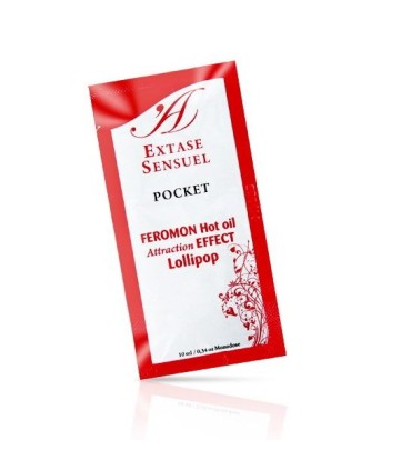 EXTASE SENSUAL ACEITE MASAJE EFECTO CALOR FEROMONAS PIRULETA 10 ML