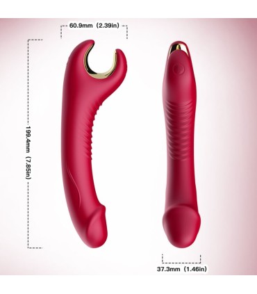 ARMONY PRINCE DILDO VIBRATOR ROTATOR RED