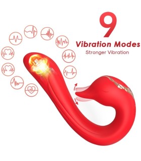 ARMONY DELFIN VIBRATOR MULTIPOSITION HEAT EFFECT RED