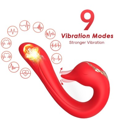 ARMONY DELFIN VIBRATOR MULTIPOSITION HEAT EFFECT RED