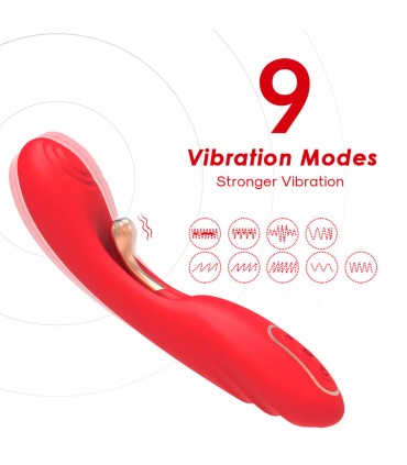 ARMONY VIBRATOR WITH OSCILLATING TONGUE RED