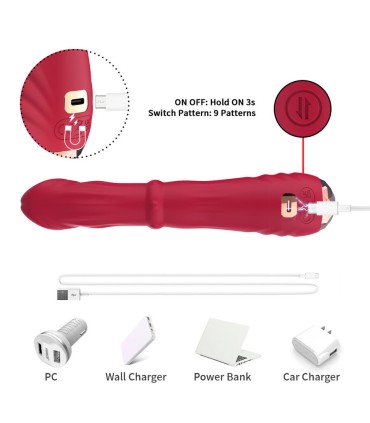 ARMONY THERMO ADJUSTABLE POINT A STIMULATOR VIBRATOR DILDO RED