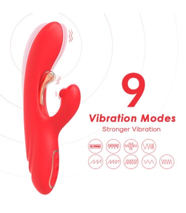 ARMONY G SPOT AND CLITORIS STIMULATOR VIBRATOR WITH OSCILLATING TONGUE RED