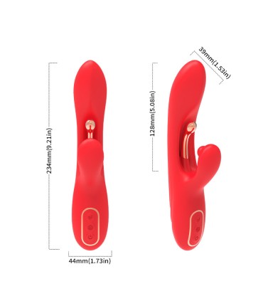 ARMONY G SPOT AND CLITORIS STIMULATOR VIBRATOR WITH OSCILLATING TONGUE RED