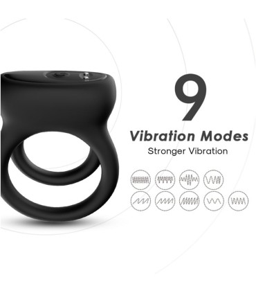 ARMONY DOUBLE RING VIBRATOR BLACK