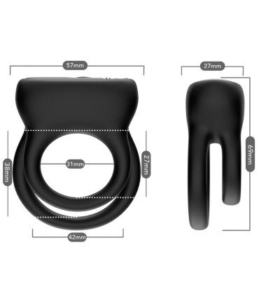 ARMONY DOUBLE RING VIBRATOR BLACK