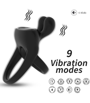 ARMONY RING VIBRATOR RABBIT BLACK
