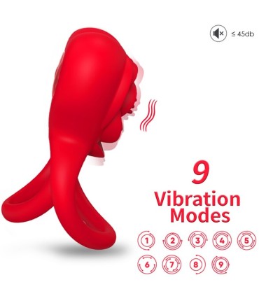 ARMONY RING VIBRATOR HEART RED
