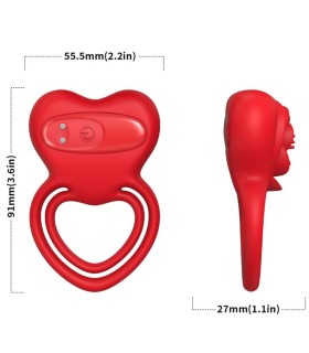 ARMONY RING VIBRATOR HEART RED