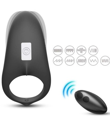 ARMONY SHARK VIBRATOR RING FOR COUPLES REMOTE CONTROL BLACK