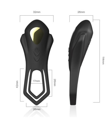 ARMONY ROADSTER VIBRATOR DOUBLE RING REMOTE CONTROL BLACK
