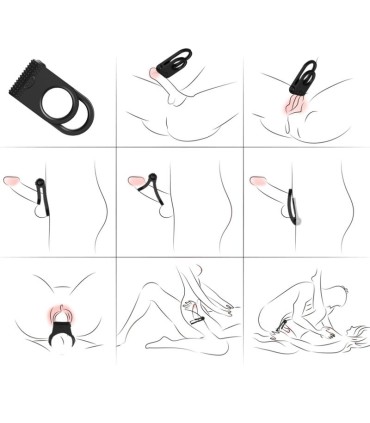ARMONY TWINS DOUBLE VIBRATOR RING FOR COUPLES BLACK