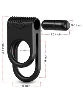 ARMONY TWINS DOUBLE VIBRATOR RING FOR COUPLES BLACK