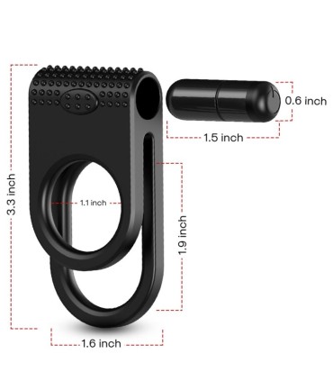 ARMONY TWINS DOUBLE VIBRATOR RING FOR COUPLES BLACK