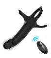ARMONY - DILDO WITH RING & VIBRATOR REMOTE CONTROL BLACK
