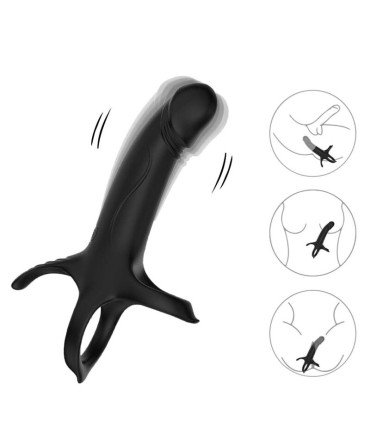 ARMONY DILDO WITH RING VIBRATOR REMOTE CONTROL BLACK