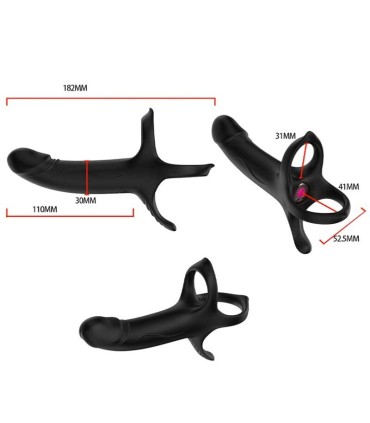 ARMONY DILDO WITH RING VIBRATOR REMOTE CONTROL BLACK