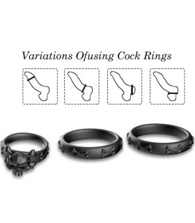 ARMONY RINGS CALAVERA SILICONE BLACK
