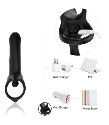 ARMONY DILDO WITH RING VIBRATOR BLACK