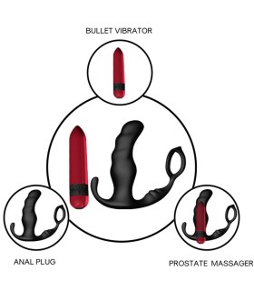 ARMONY KNIGHT VIBRATOR ANAL PROSTATE RING REMOTE CONTROL BLACK