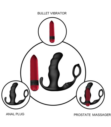 ARMONY KNIGHT VIBRATOR ANAL PROSTATE RING REMOTE CONTROL BLACK