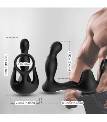 ARMONY SURROUND VIBRATOR ANAL STIMULATOR TESTICULOS RING REMOTE CONTROL BLACK