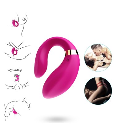 ARMONY CRESCENT VIBRATOR FOR COUPLES REMOTE CONTROL FUCHSIA