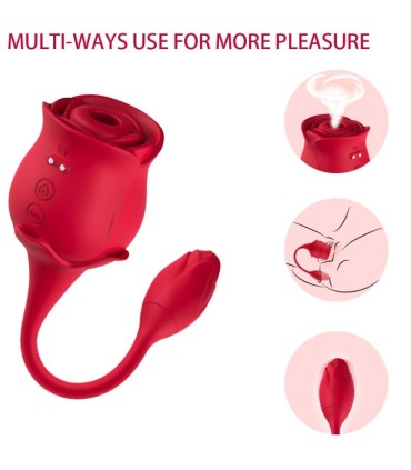 ARMONY PINK CLITORIS SUCKER VIBRATOR 10 MODES RED