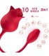 ARMONY PINK CLITORIS STIMULATOR VIBRATOR WITH TAIL 10 MODES RED