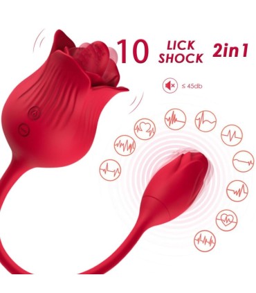 ARMONY PINK CLITORIS STIMULATOR VIBRATOR WITH TAIL 10 MODES RED
