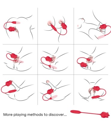 ARMONY 3 IN 1 PINK STIMULATOR SUCTION AND UPDOWN WITH RED TAIL