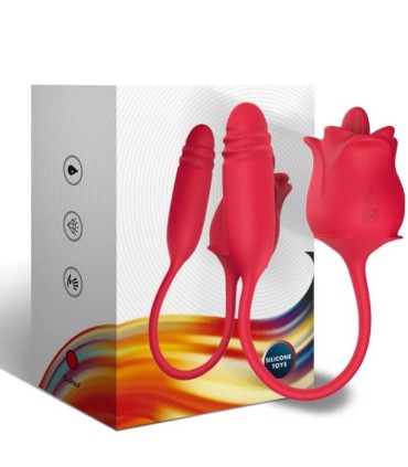 ARMONY 3 IN 1 PINK STIMULATOR SUCTION AND UPDOWN WITH RED TAIL