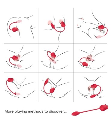 ARMONY PINK 2 IN 1 SUCTION STIMULATOR VIBRATOR 10 MODES WITH RED TAIL