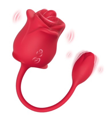 ARMONY PINK 2 IN 1 SUCTION STIMULATOR VIBRATOR 10 MODES WITH RED TAIL